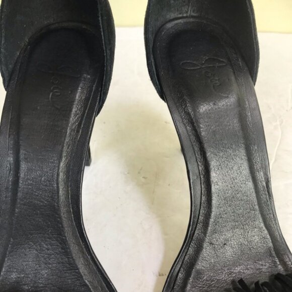 Joie Pippi Ankle Strappy Fringe Buckle Suede Heels Sandals Shoes Open Toe Goth 8 - Picture 12 of 15